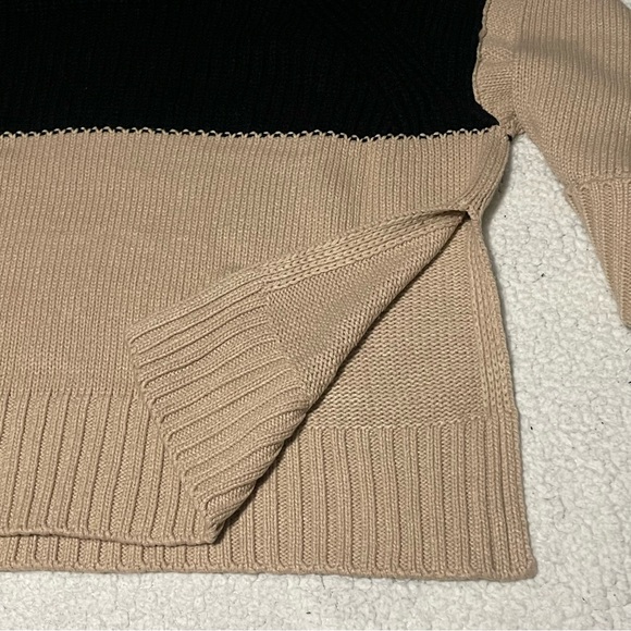 ASOS design curve high neck sweater size 22 colour block black and camel - Picture 8 of 9